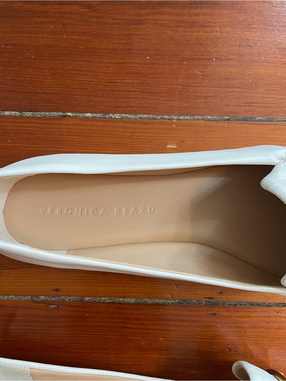 NWOB VERONICA BEARD Champlain Chain Pointed Toe Leather Flat Sz 8.5 ❤️🎀 - Picture 9 of 13